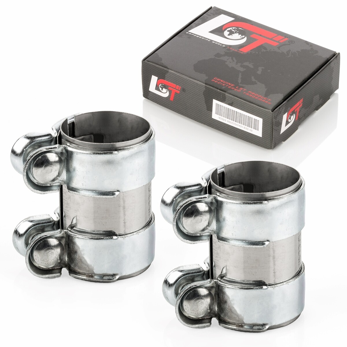 2x Connector Double Clamp System Ø 55 x 95 for Skoda Fabia Octavia Superb