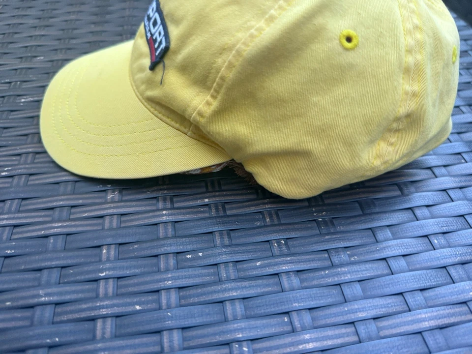 Chapéu polo esportivo vintage anos 90 por Ralph Lauren amarelo alça traseira ajustável OSFM - Imagem 3 de 4