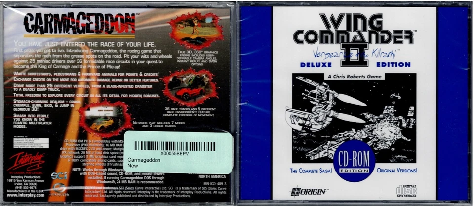 Wing Commander II Deluxe Kilrathi & Carmageddon Racing Pc New DOS or Win95-98 - Image 2 of 2
