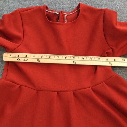 Mom and Pop's Kids Girl Sz L 10 Dress Orange Long Sleeve Heavyweight Midi Modest - Picture 7 of 10