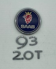 2006 - 2010 Saab 9-3 2.0t Chrome Rear Trunk Lid Emblem Logo Sign Symbol Badge