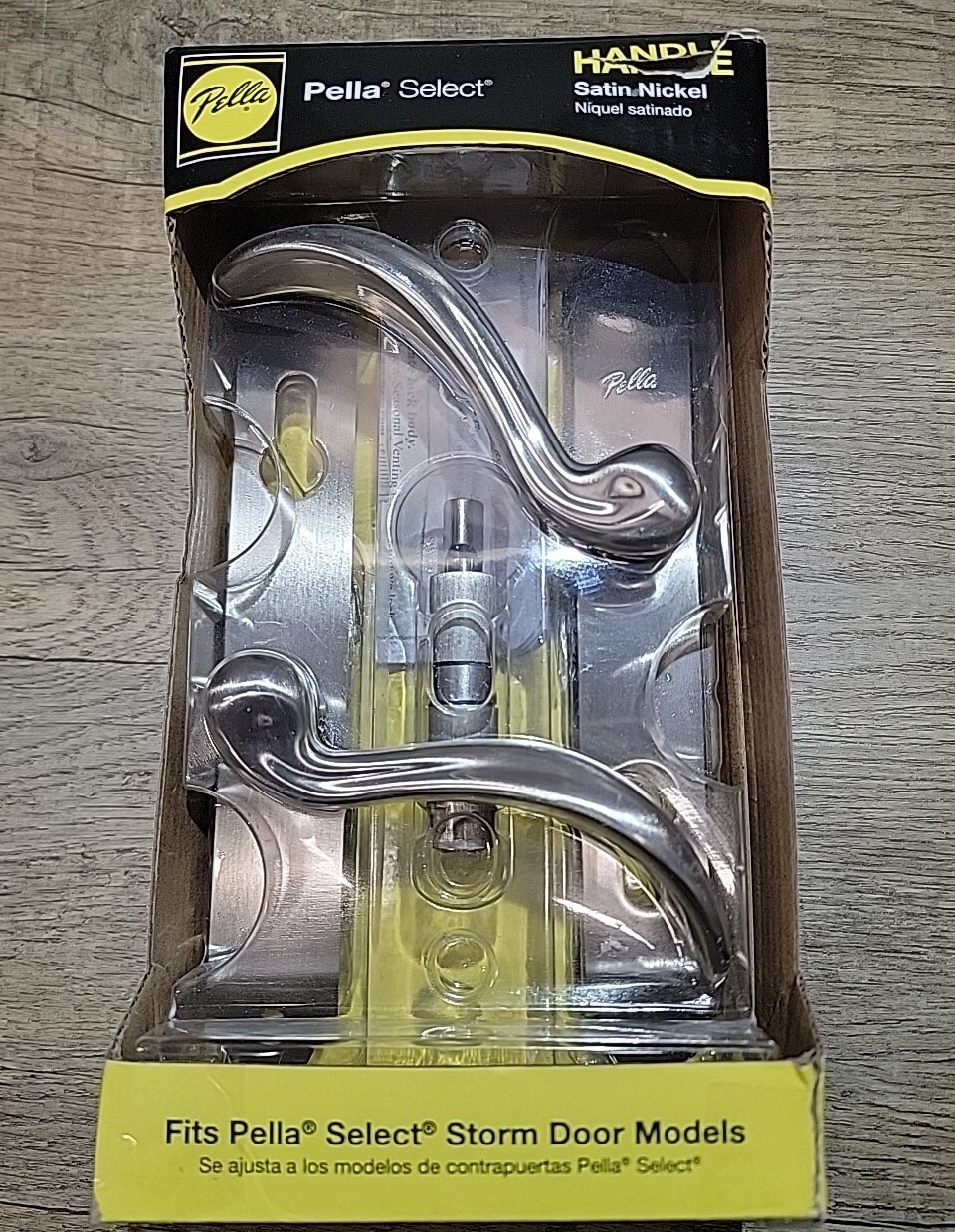 Pella Select Satin Nickel Storm Door Double Handle Set Locking 9099617