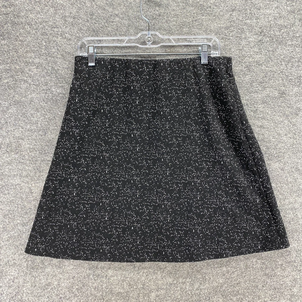 Saia Margaret M Feminina PM Petite Preta Geométrica Linha A Forrada Cintura Média Curta - Imagem 2 de 4