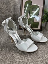 Wedding Shoes Essex Glam Heels Satin Women’s Size 6 Bow Bride Married Bridal