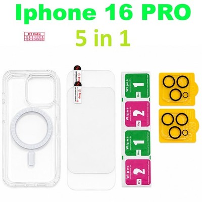 Protective Case 5in1 Kit 2x Tempered Glass 2x Camera Protector iPhone 16 Pro