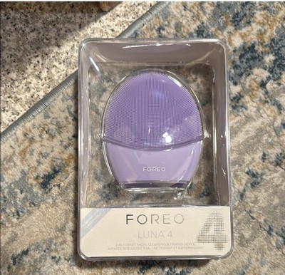 FOREO LUNA 4 Facial Cleansing Brush Silicone Purple Deep Gentle Face Cleanser