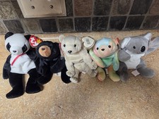 Lot Of 5 Beanie Babies Bears, Retired With Tags