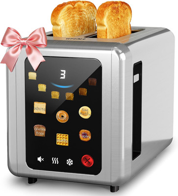 Full Touch Screen Toaster 2 Slice, 1.5'' Wide Slot Stainless Steel Toaster with