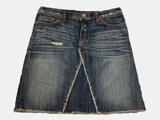 BANANA REPUBLIC DISTRESSED MED. WASH DENIM JEANS SKIRT Sz M