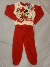 Vintage Disney Minnie Mouse Holiday Sweatshirt Sweatpants Set Kids 6X