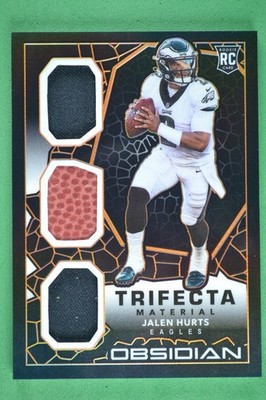 Jalen Hurts 2020 Panini Obsidian Trifecta Material #/75 #TM22