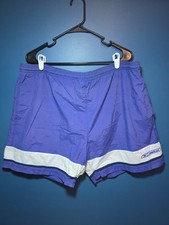 Vintage Reebok Purple/White Swim Trunk Shorts W/Liner - Size XL