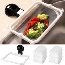 Kitchen Sink Strainer Basket with 200 Pcs Mesh Bags   Food Waste Catcher Filter