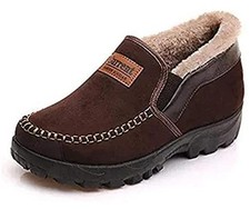 Men's Moccasins Slippers Memory Foam Slip on Loafers Lined 6.5 Dark Brown