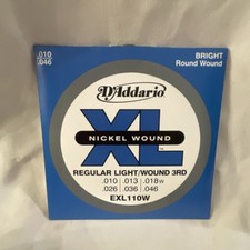 D'Addario EXL110W Bright Tone Round Regular Light Gauge Guitar String Set 10/46