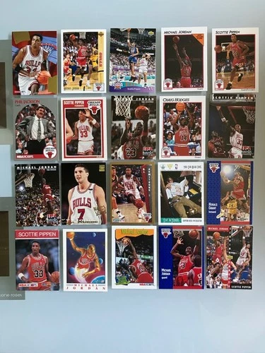 Michael Jordan, Pippen, Bulls Lot of 20 Cards – 80s-90s Fleer Upper Deck Hoops