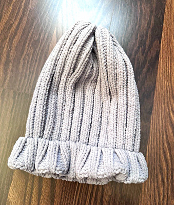POL Clothing Women's Gray Knit Ribbed Cuffed Beanie Hat One Size Casual HAT37