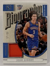 2024-25 National Treasures Basketball Josh Giddey #’d /99 Biography Jersey Relic