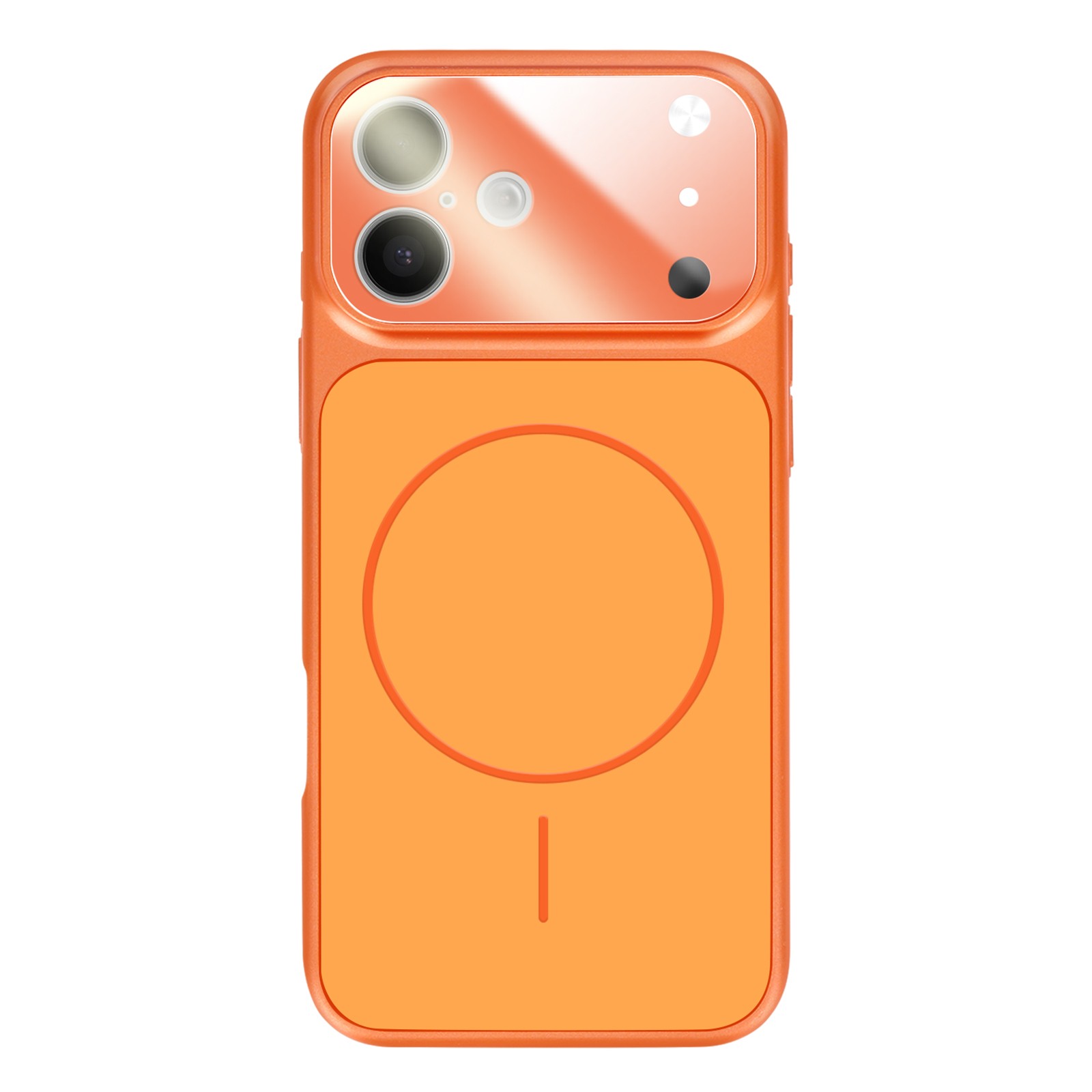 Coque iPhone 16 Avizar orange pour le sport et les sorties avec protège-objectif