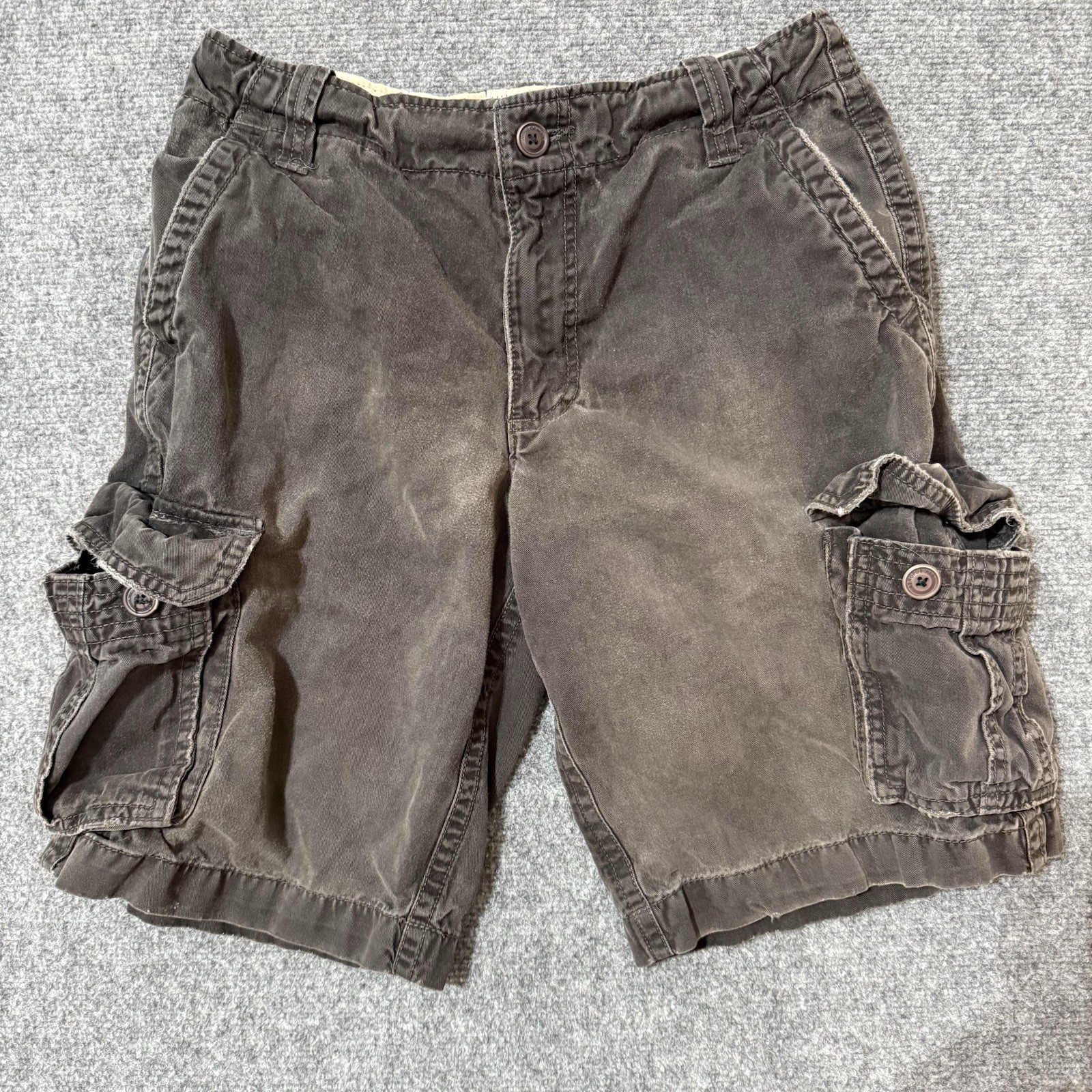 🩳 AEROPOSTALE Y2K Cargo Shorts Mens 30 Black Faded Heavy Cotton Vintage Utility
