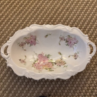 Vintage Rosenthal große florale ovale Dekoschale mit Griffen 35x21cm sehr guter Zustand