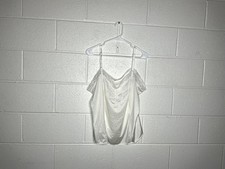 Vintage White Lace Trimmed Lingerie Cami Adjustable Straps