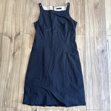 Vintage Y2K GAP Black Sheath Dress Cotton Blend Sleeveless Square Neck 2002 Sz 4