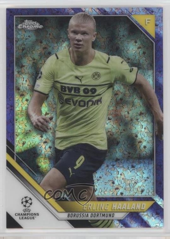 2021 Topps Chrome UCL Purple Mini-Diamond Refractor 42/250 Erling Haaland 0t30
