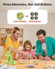 Button Maker Machine, 2.28 in, Plastic Pin Maker with 100pcs Button Parts, Circl