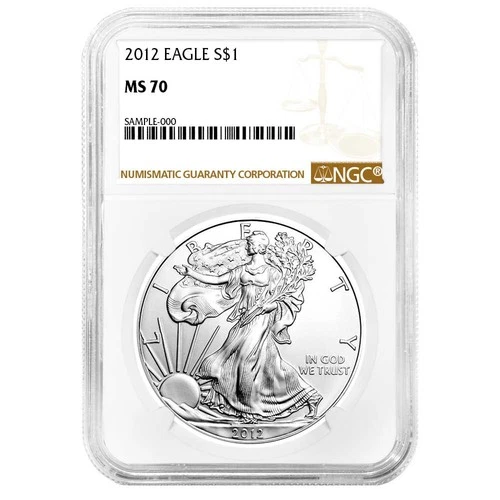 2012 $1 American Silver Eagle NGC MS70 Brown Label