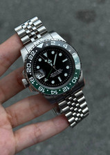 Custom Built - GMT NH34 Automatic Black Dial Green Bezel Jubilee 40mm