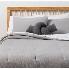 Room Essential - Queen Bedding, Cotton, Grey,...