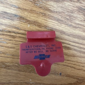 Vintage S&S Chevrolet Thompsontown PA Hand On Car Window Clothes Clothing Hook