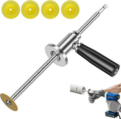 Inside Pipe Cutter for PVC Pipe Cutter, with Handle and 4 Diamond Grit Cutting W