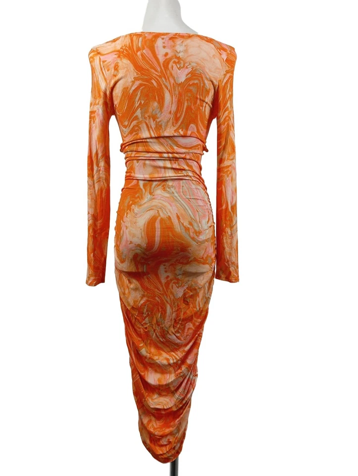 ASOS DESIGN Vestido cut out Mujeres Vestido Talla EU 36 naranja claro - Imagen 2 de 4