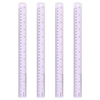4 StüCk Gerade Lineale 30Cm Metrisch Sae Aluminium Lineale Mit Loch Lila