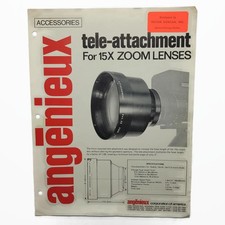 Vintage Original Angenieux Tele-Attachment For 15X Zoom Lens Spec Sheet Flyer