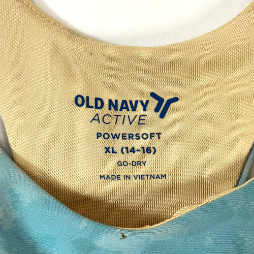 Old Navy Active Gold Paint Tank Top XL Multicolor Built In Bra Powersoft Go Dry - Picture 6 of 12