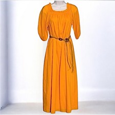 Ann Taylor Marigold Maxi Dress XS Prairie Peasant Puff Sleeve Lined Boho Belted