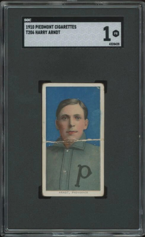 1909 T206 HARRY ARNDT POOR PIEDMONT 350 BACK ML SGC 1 BASEBALL PROVIDENCE GRAYS