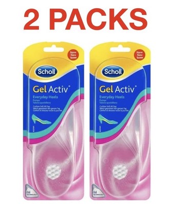 Scholl Gel Activ Everyday Heels Größen 3 bis 7,5 gepolstert weich - 2 Packungen