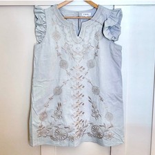 THML Light Blue Embroidered Dress Size Large