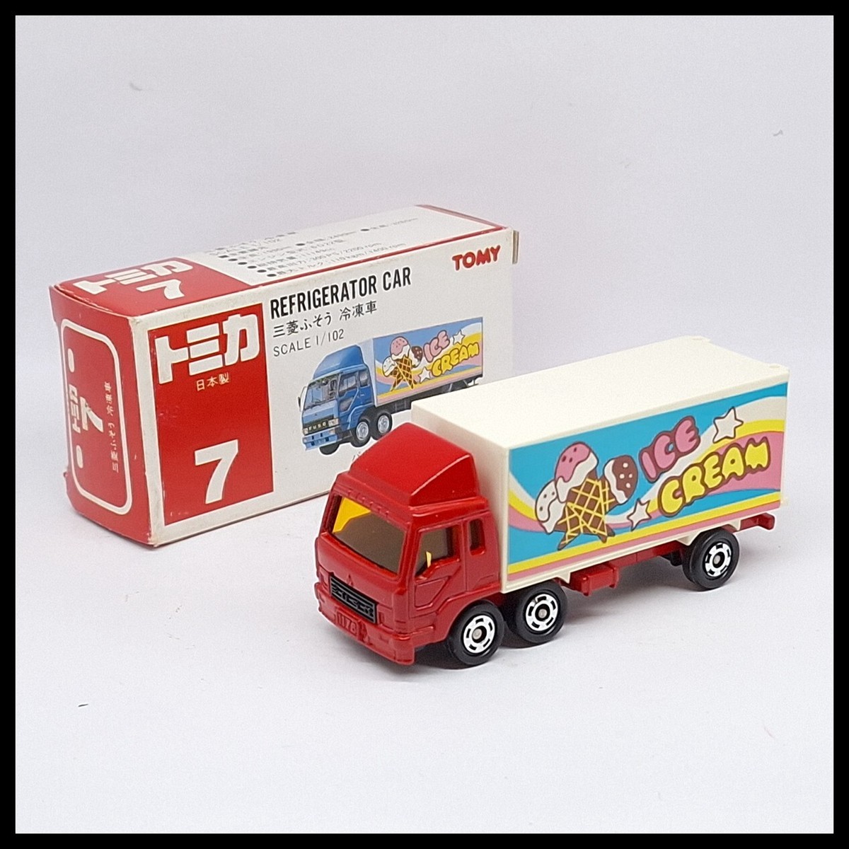 TOMICA 7 REFRIGERATOR CAR ICE CREAM MITSUBISHI FUSO TRUCK TOMY NEW