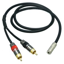 CANARE DIY Insert Leads L-4E6S 3.5mm jack stereo TRS to 2x RCA phono plug TS L R