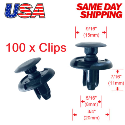  Set of 100 Front Fender Liner Push Trim Retainer Clips 91512-SX0-003 for Acura