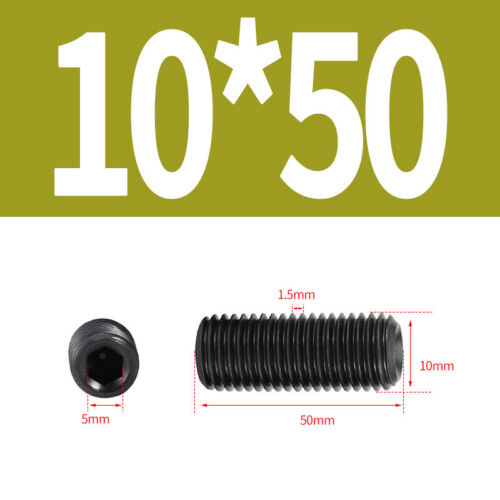Black Concave Point Grub Screw Stainless Steel Hex Socket Set Screws M3 - M12 - Picture 73 of 83