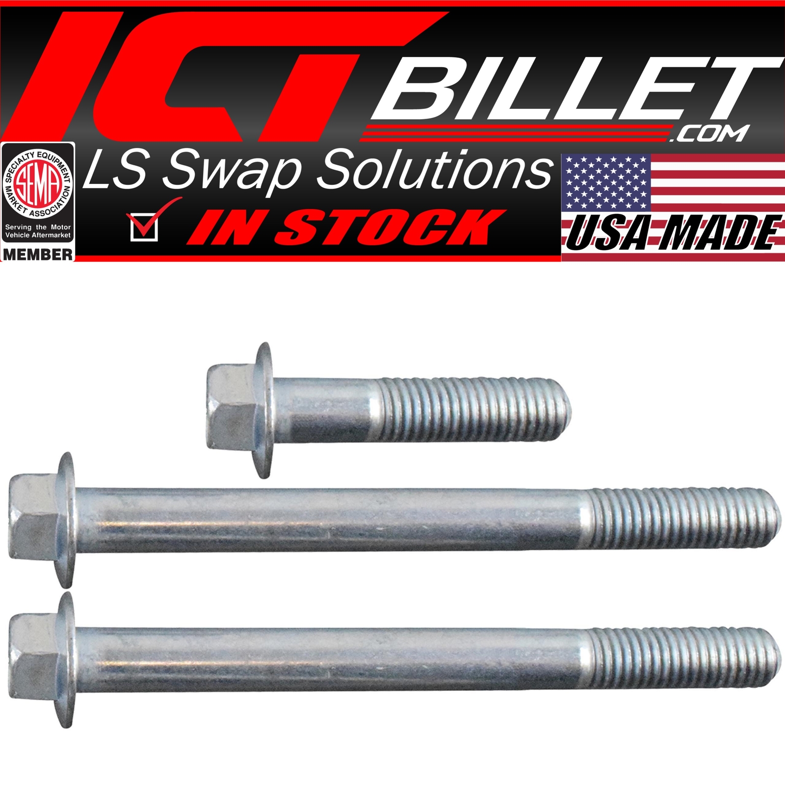USA Made LS Starter Bolt Kit Long LSX LS1 Camaro Corvette 4.8L 5.3L 6
