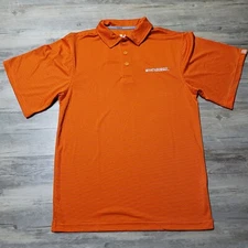 Whataburger Employee Polo Shirt Men Small Orange Striped Short Sleeve Stretch