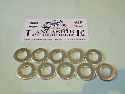 BSA TRIUMPH 1/2'' FLAT WASHERS BRIGHT ZINC BSF BSW UNF UNC x 10 UK MADE