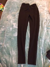 Assets Spanx Leggings Womens Small Black Shaping Slimming High Rise Front Seam